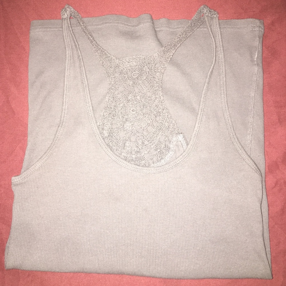Light Gray Detailed American Eagle Tank Top Size M